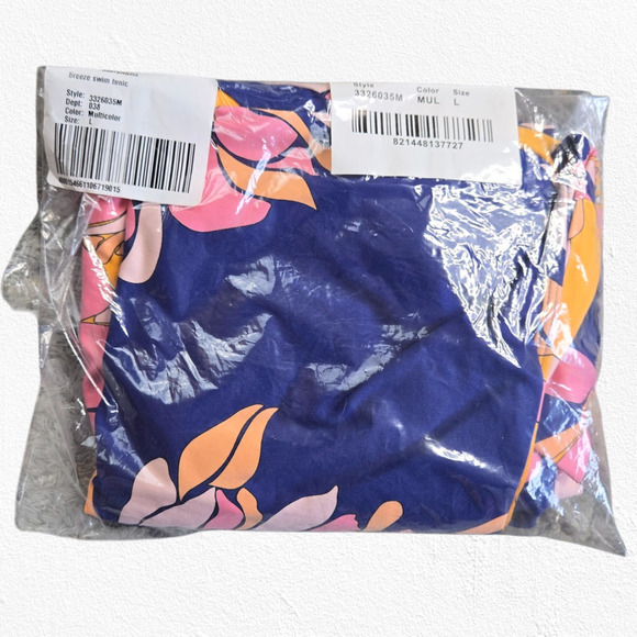 Trina Turk Tropical Floral Breeze Swim Tunic Kaftan Cover-Up Dress Size Large - Picture 11 of 12